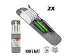2X In-Drawer Knife Mat For 5 Knives Kitchen Storage & Organisation