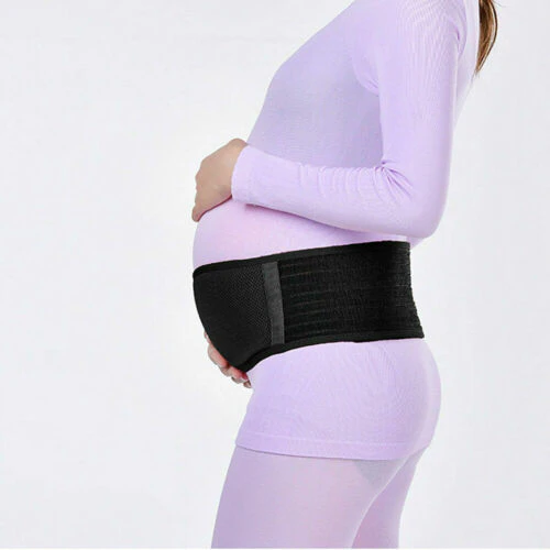 Pregnancy Belly Band Back Breathable Maternity Belt Adjustable Support Black