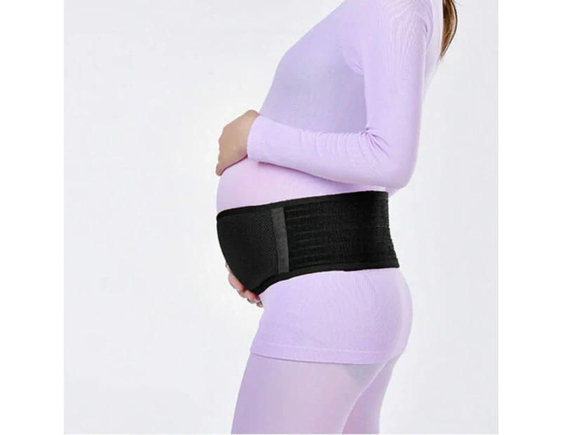 Pregnancy Belly Band Back Breathable Maternity Belt Adjustable Support Black