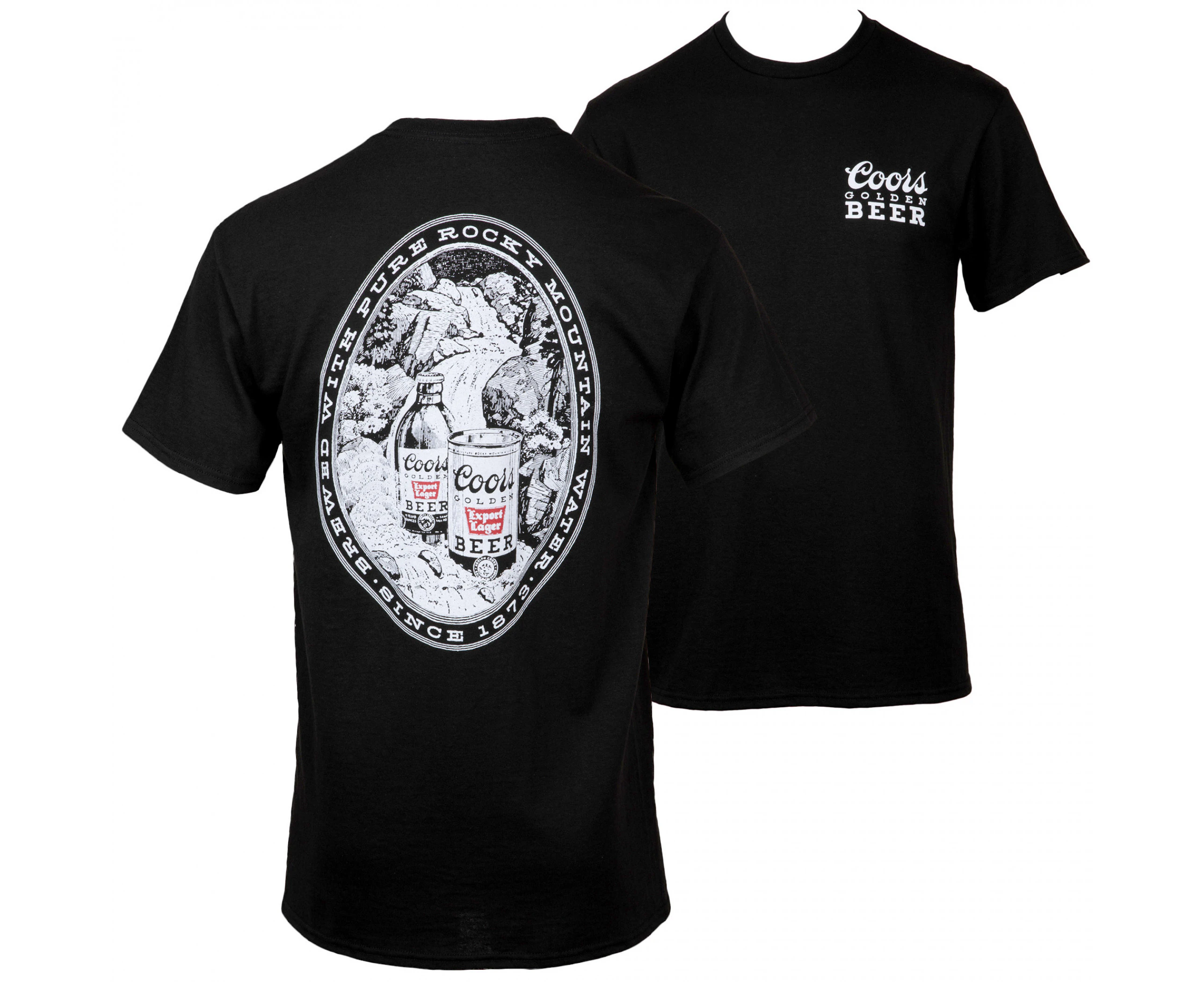 Coors Golden Beer Since 1873 Classic Label Front & Back Print T-Shirt