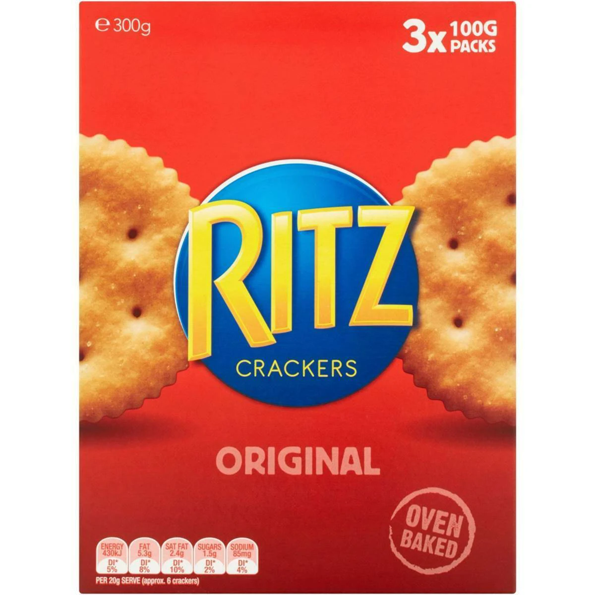 Nabisco Ritz Original Crackers Biscuits 300g Pack