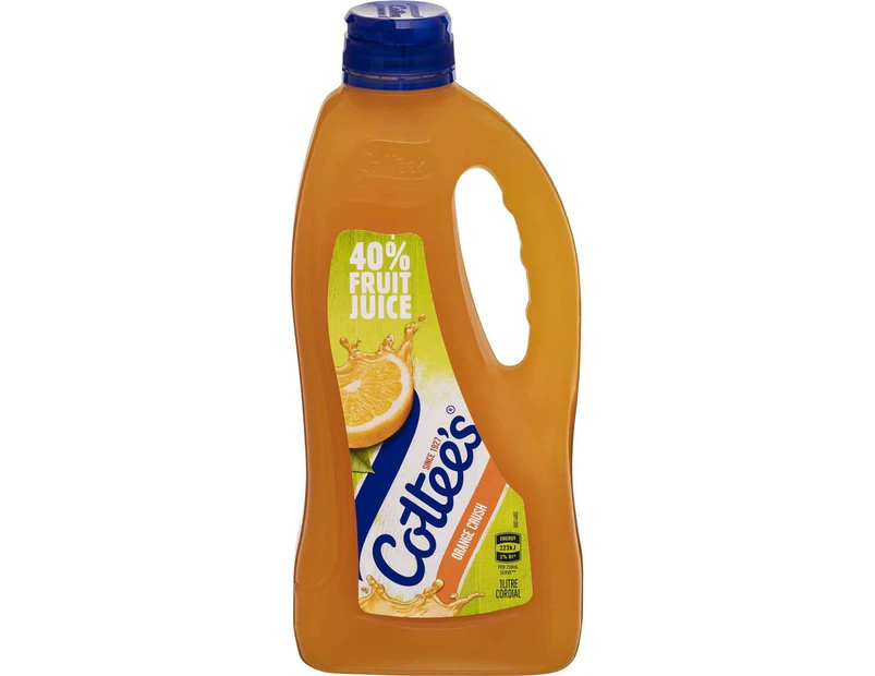 Cottees Orange Crush Cordial Syrup Bottle 1L