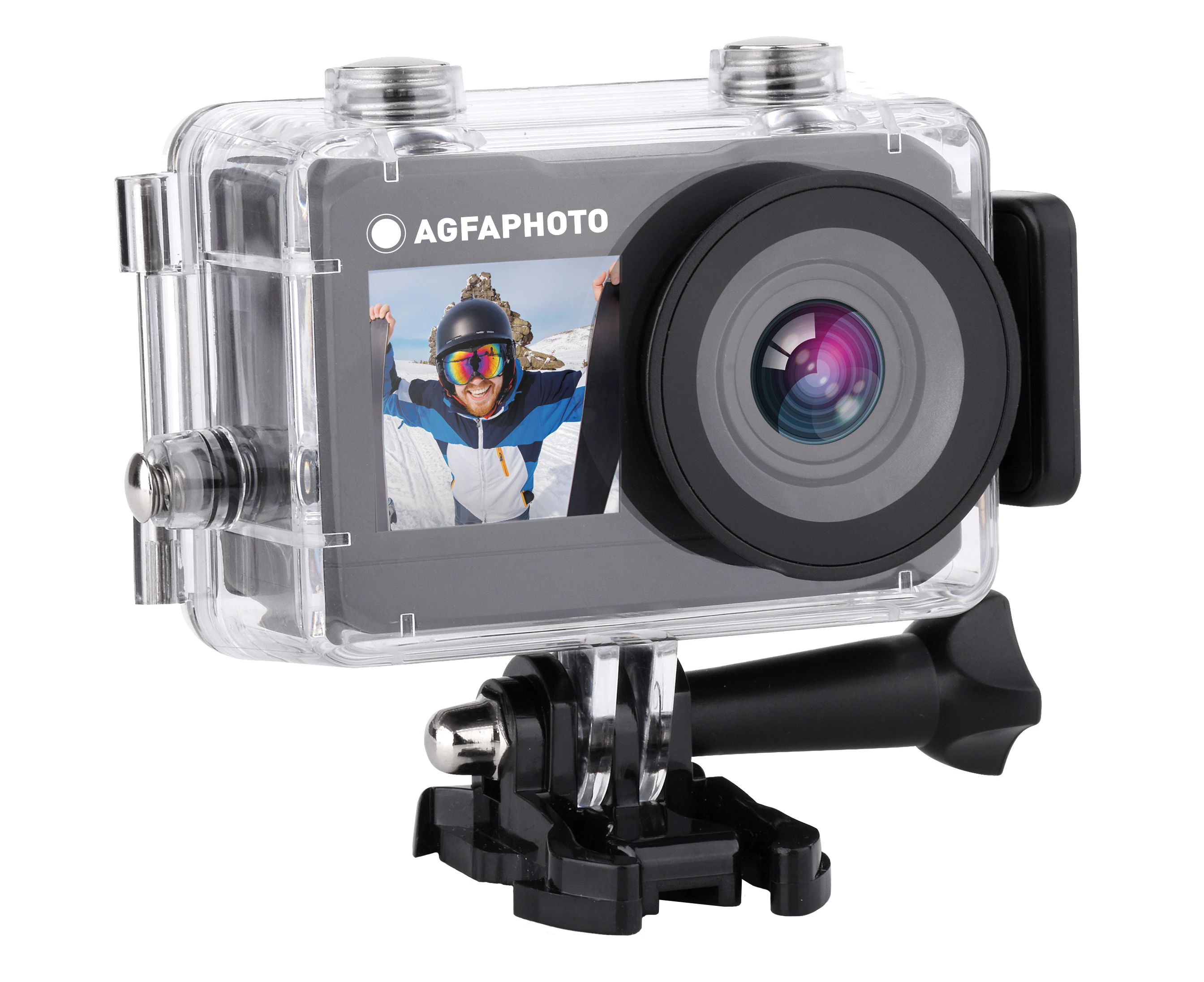 AGFAPHOTO Realimove AC7000 Digital True 2.7K Action Camera with Dual Screen, Wifi and 10 Accessories Kit