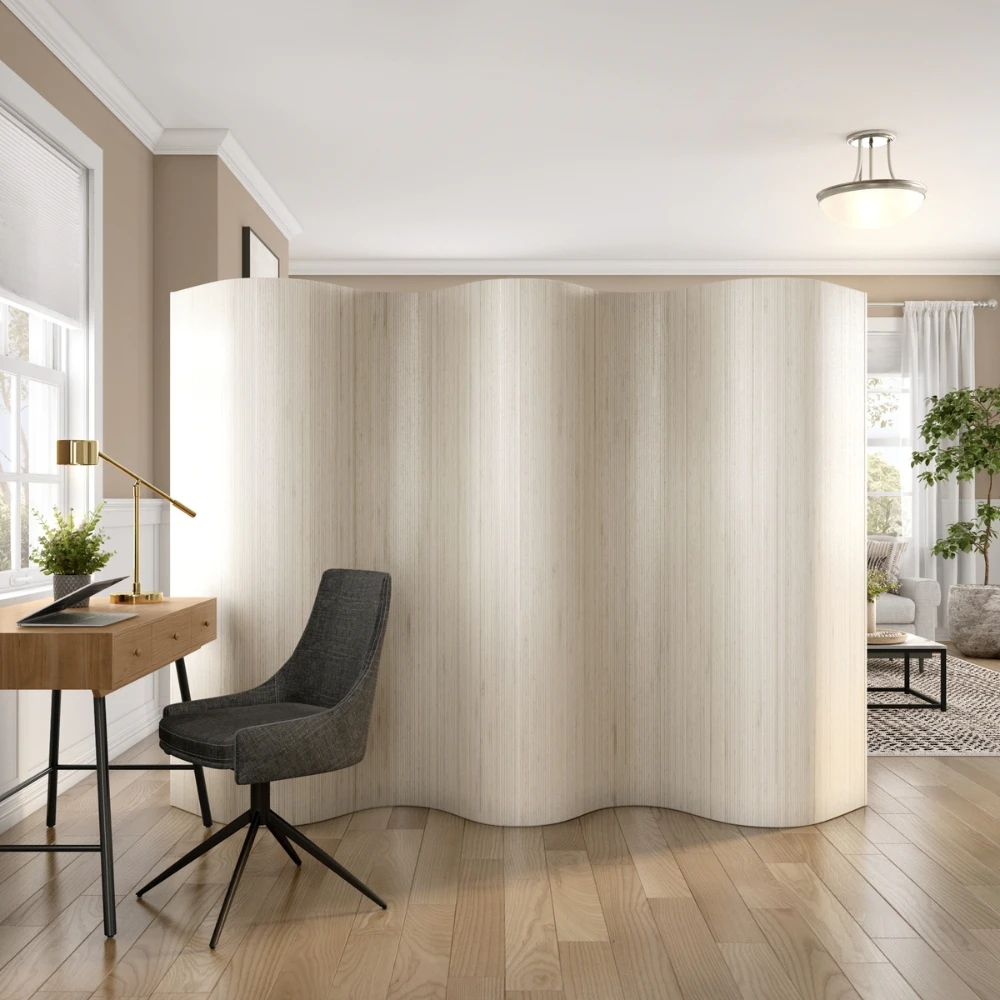 Bamboo Room Divider White Indoor Privacy Screen Panel Curtain 250 x 165cm