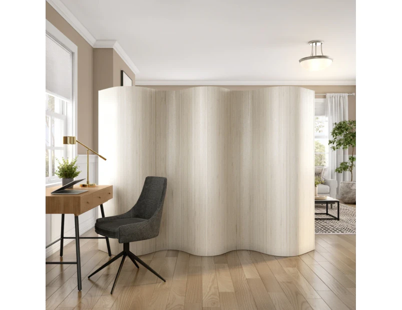 Bamboo Room Divider White Indoor Privacy Screen Panel Curtain 250 x 165cm