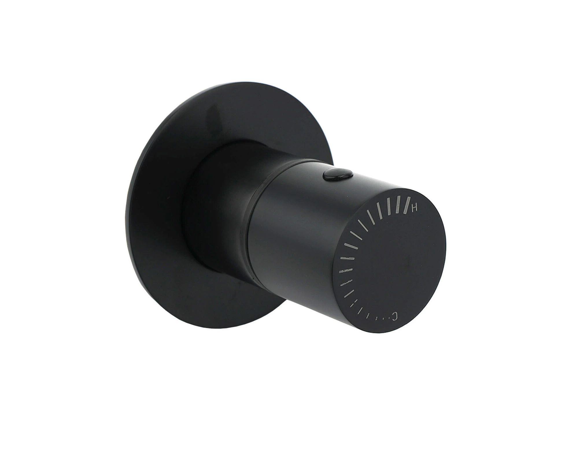 Watermark Matt Black Round Bath Shower Mixer Hot Cold Tap Valve Turn No Handle