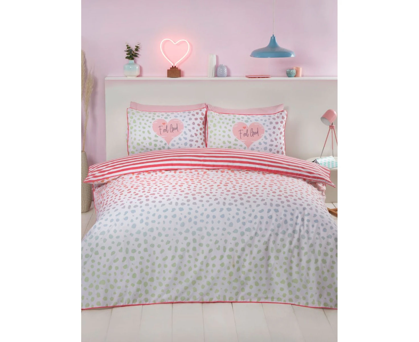 Dalmatian Blush Ombre Single Duvet Cover Set