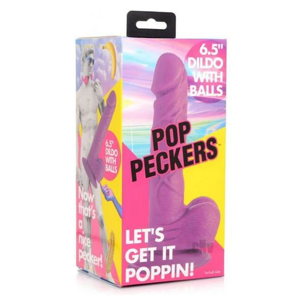 Purple Pop Peckers Dildo W Balls 6.5 The Ultimate Pleasure Companion For Intense Sensations