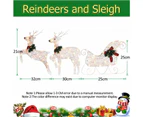 Bestier Set of 3 Outdoor Sleigh and Reindeer Christmas Ornament for Yard Lawn