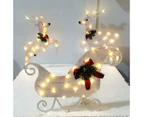 Bestier Set of 3 Outdoor Sleigh and Reindeer Christmas Ornament for Yard Lawn