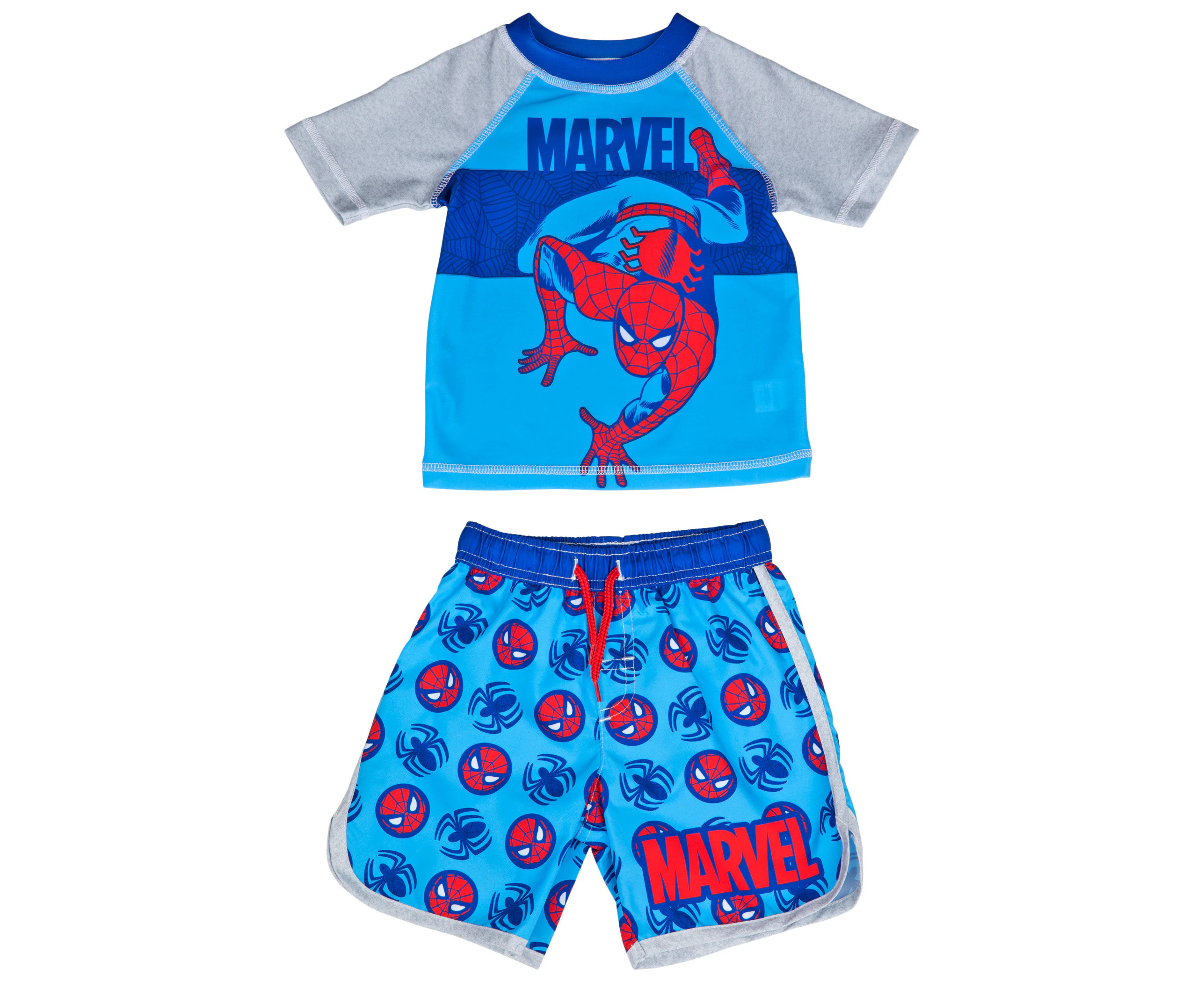 Spider-Man Character And Symbols Toddler Swimshorts & Rashguard Set