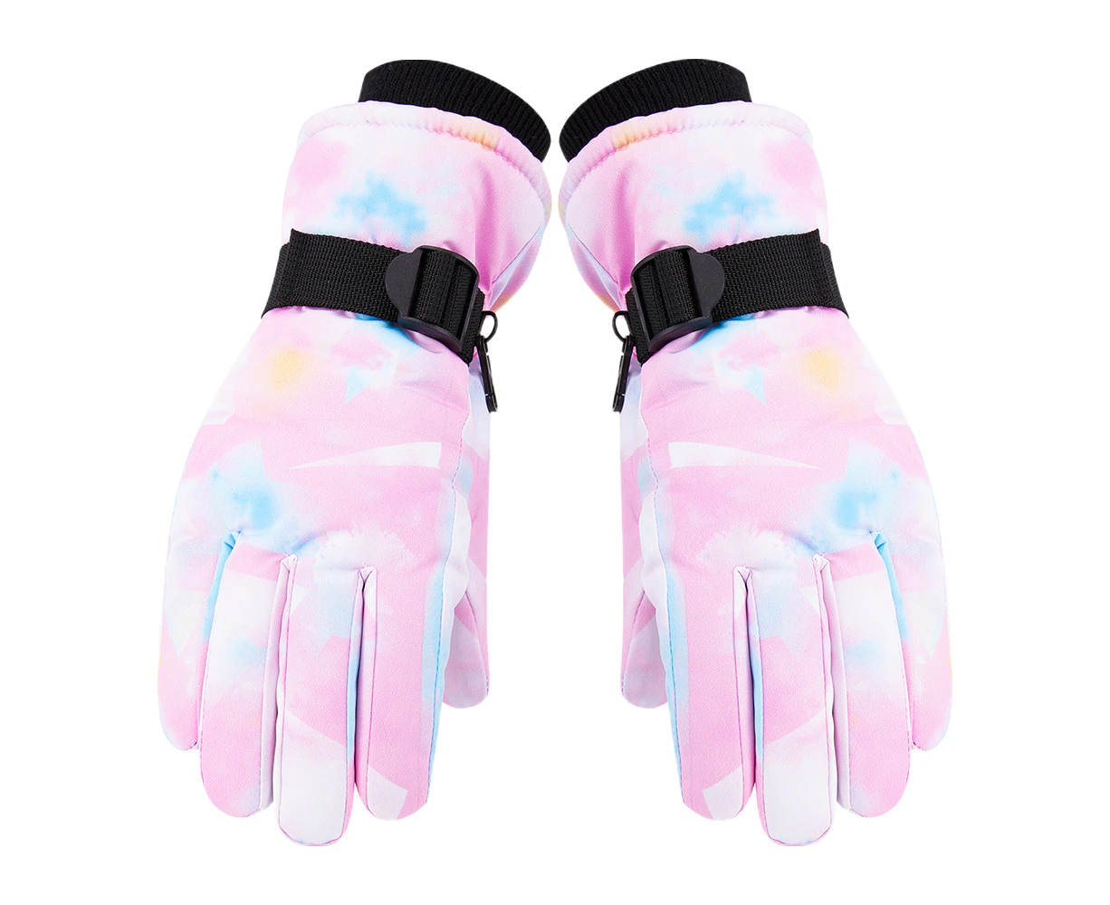 Women's Thermal Touch Screen Snow Gloves Ski Gloves - Pink