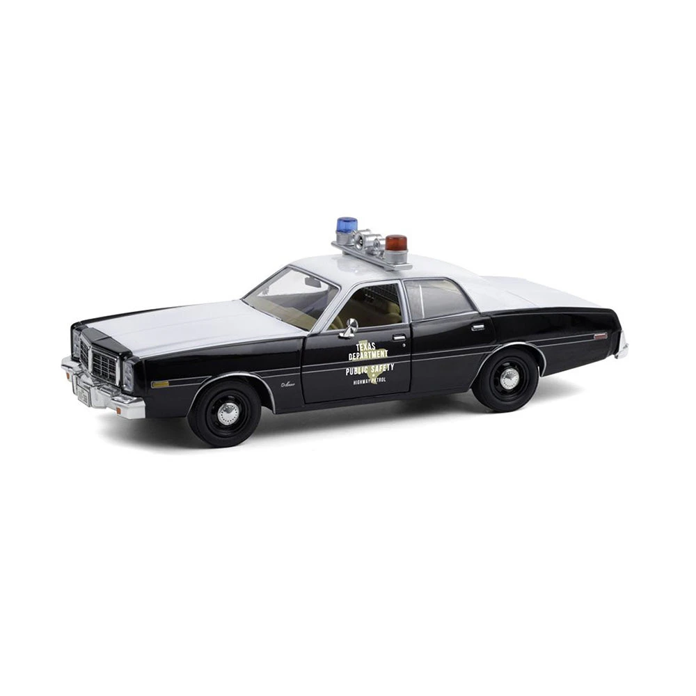 Greenlight Licensed 1:24 Scale Dodge Monaco 1977 Diecast Model Car White & Black