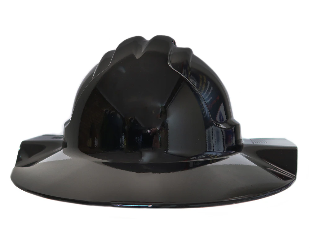 Cool Hard Hats Unisex BLACK GLOSS Broadbrim Safety Hard Hat