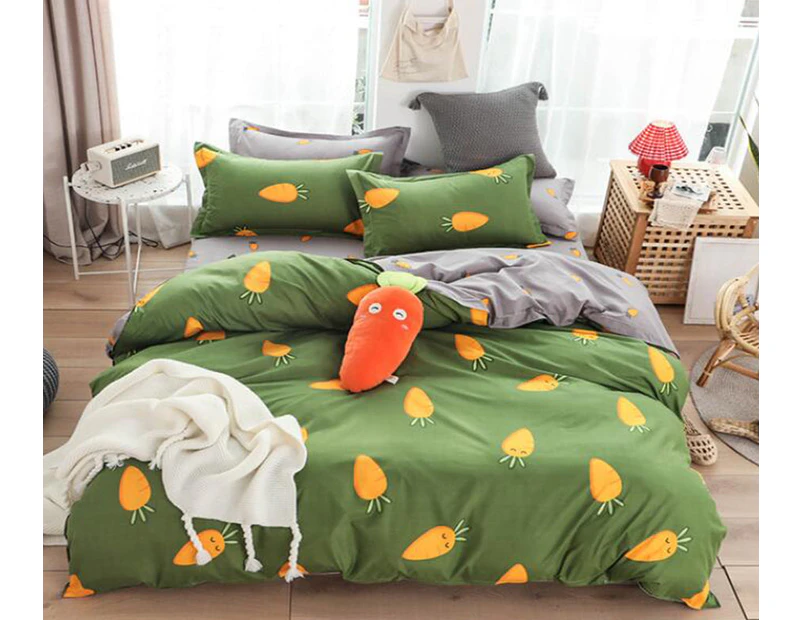 3D Green Background Carrot 12125 Quilt Cover Set Bedding Set Pillowcases Duvet Cover KING SINGLE DOUBLE QUEEN KING