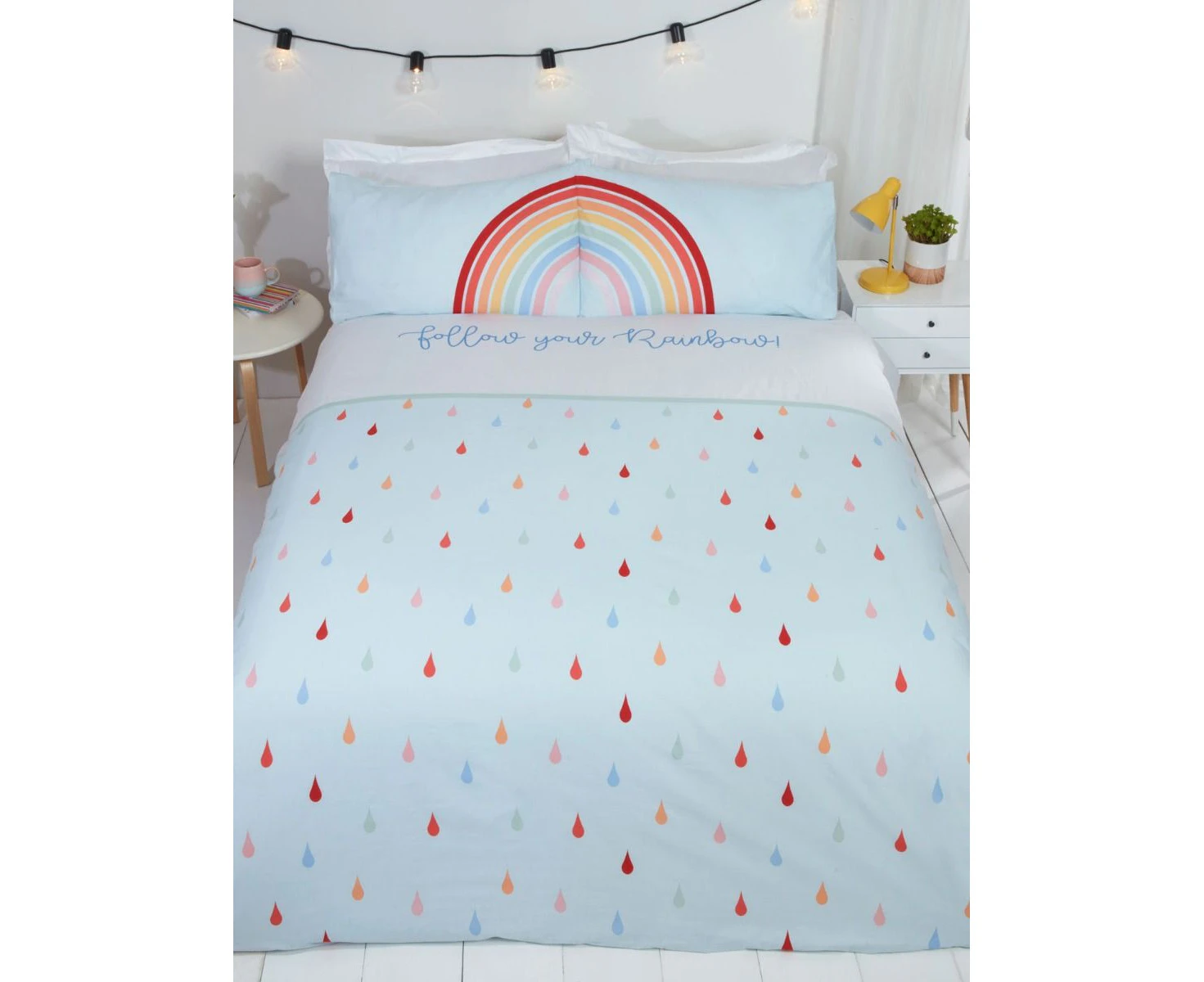 Follow Your Rainbow Single Duvet Cover and Pillowcase Set