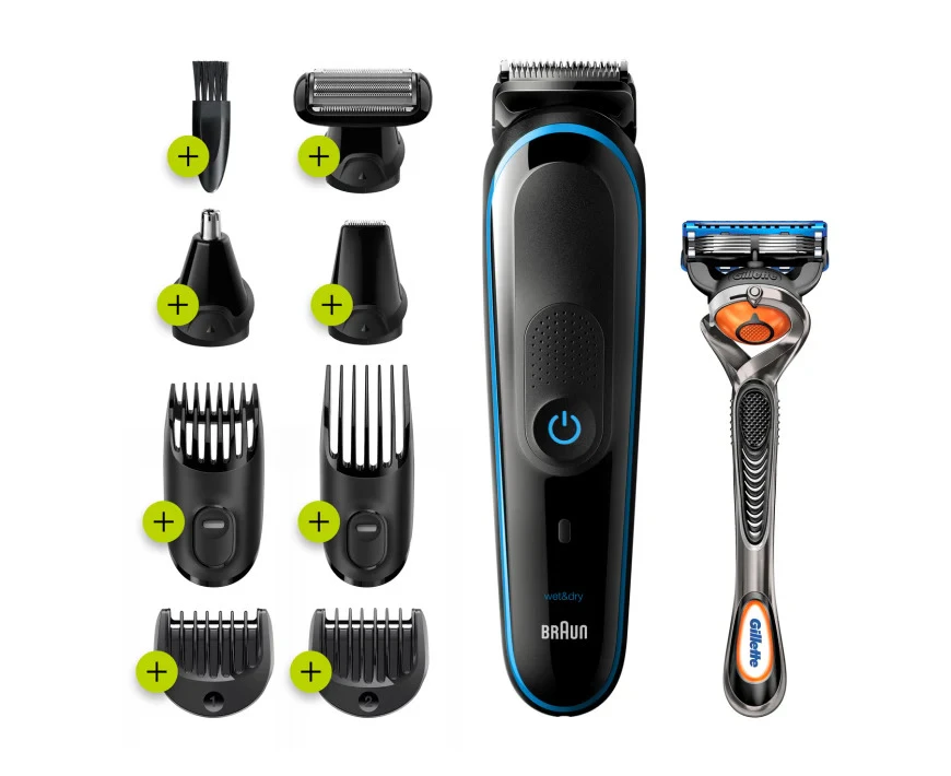 Braun MGK5280 9-in-1 trimmer 7 attachments and Gillette ProGlide razor - Helping you achieve seven jobs with one kit [MGK5280]