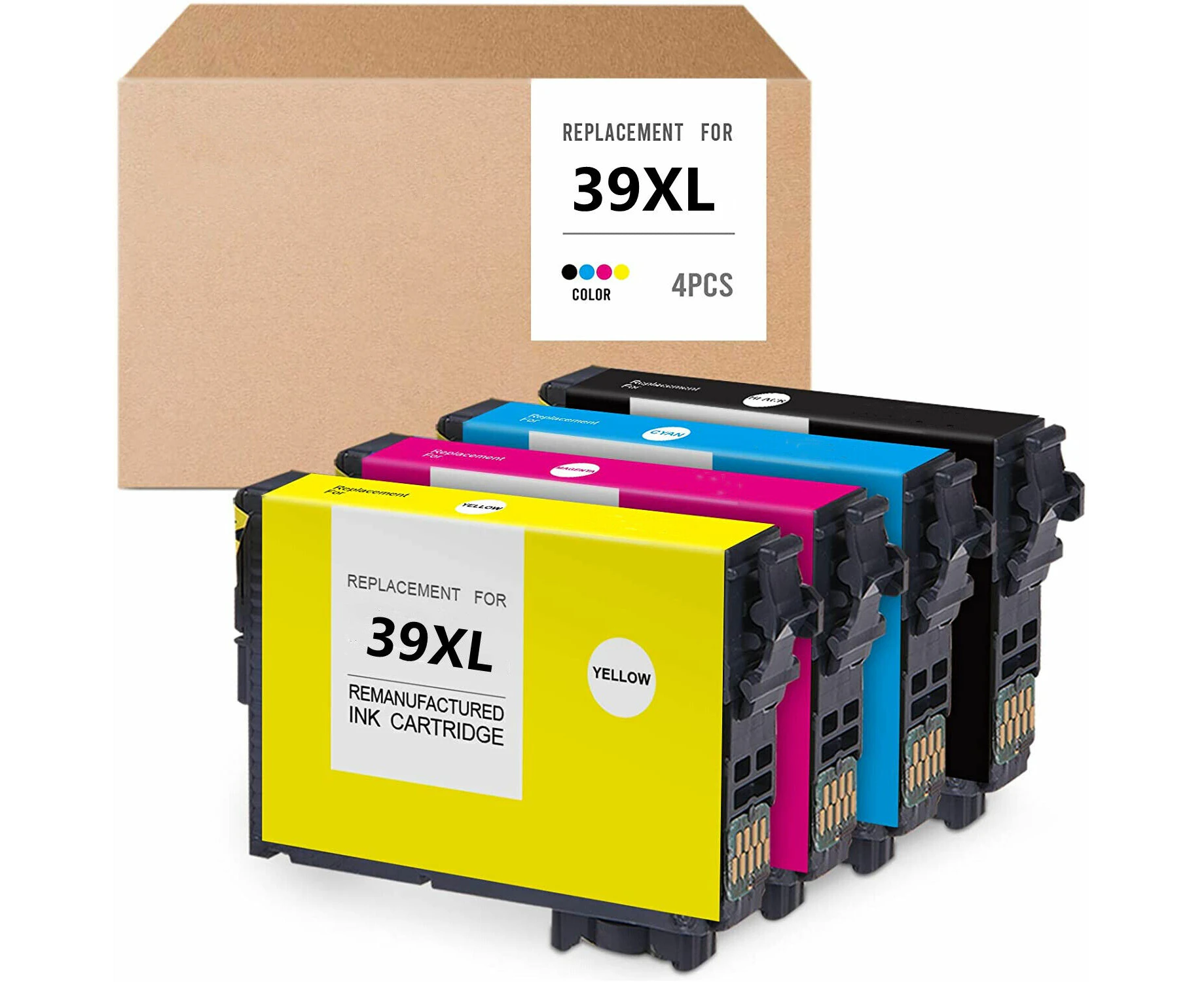 4 pack Compatible 39 XL 39XL Ink For Epson Home XP2105 XP4105 XP-2105 XP-4105