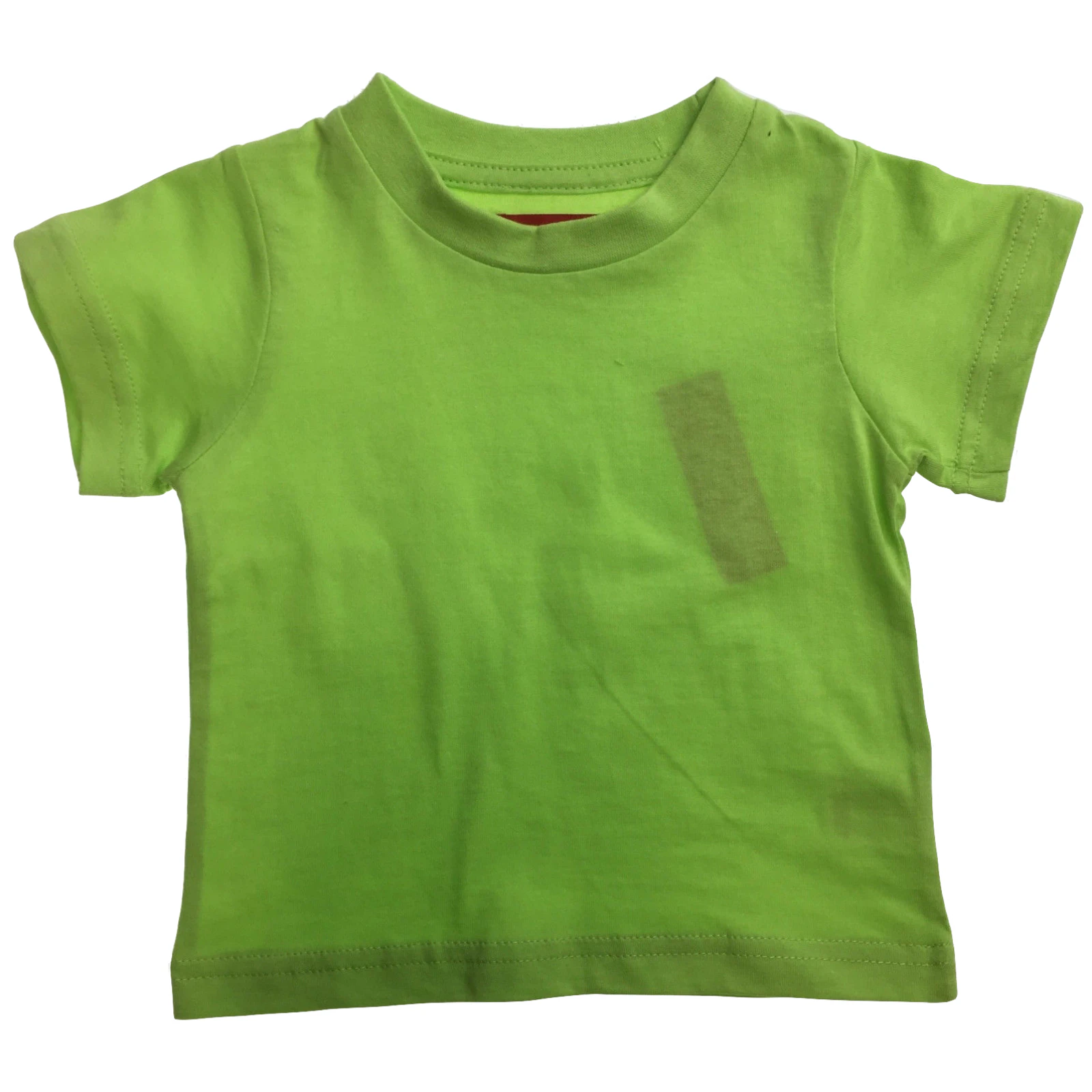 TODDLER PLAIN T SHIRT 100% COTTON Basic Blank Tee Top Teen Teenager Crew Kids - Lime