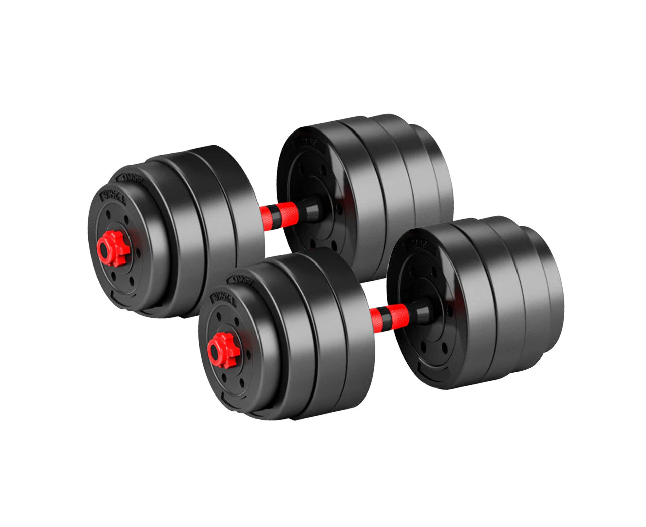 Dumbbells Barbell Weight Set 40kg Adjustable Rubber Home Gym Exercise Fitness