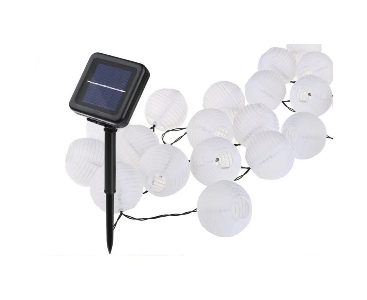 10LEDs Solar Lantern Shape String Light for Landscape Yard Outdoor Decor Solar 10 Lights - White Lantern