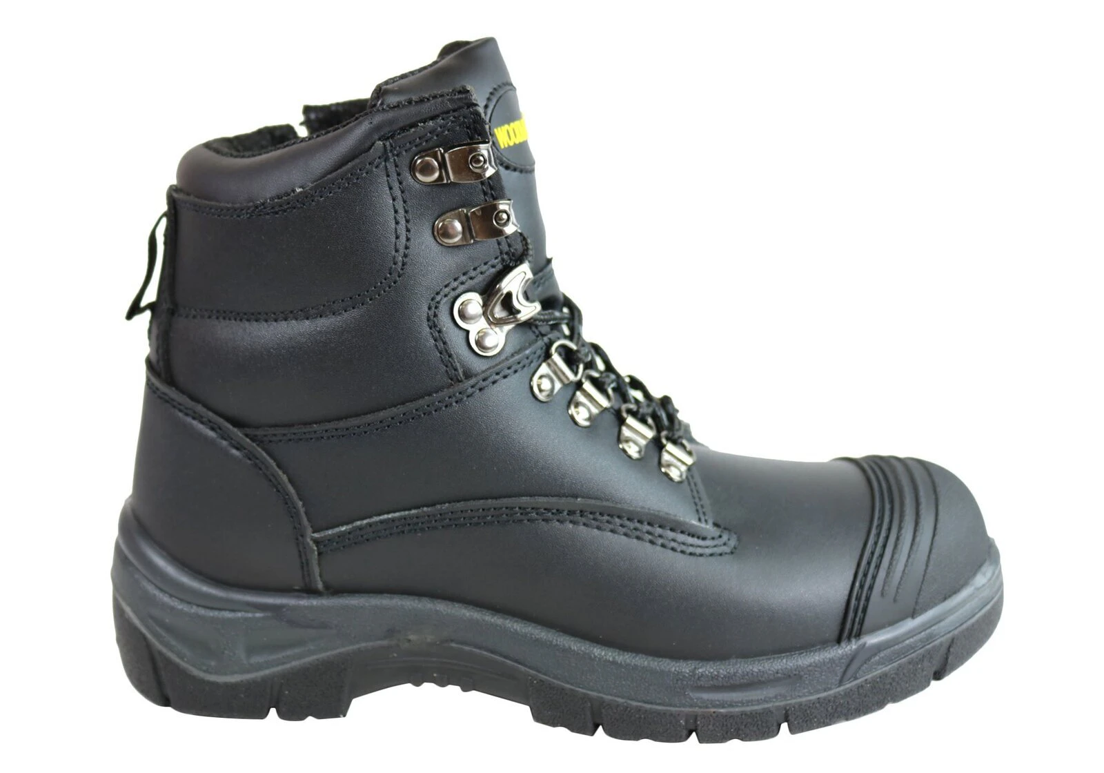 WOODLANDS Darwin Steel Cap Toe Safety BOOTS Side Zip Original Work Trade Shoes - Black