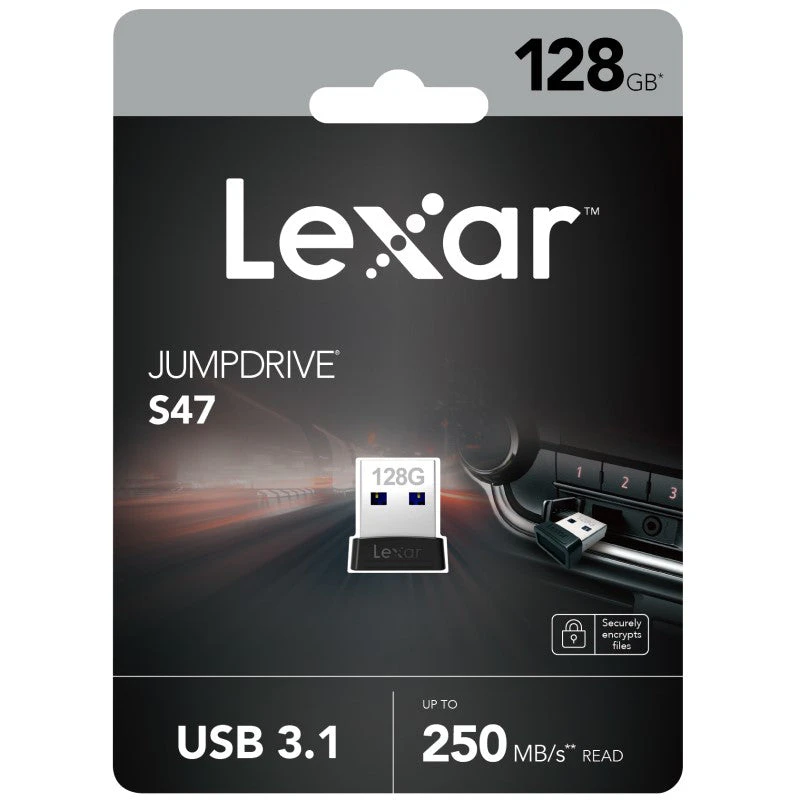 Lexar Jumpdrive S47 Plug N Stay USB 3.1 Flash Drive - 128GB