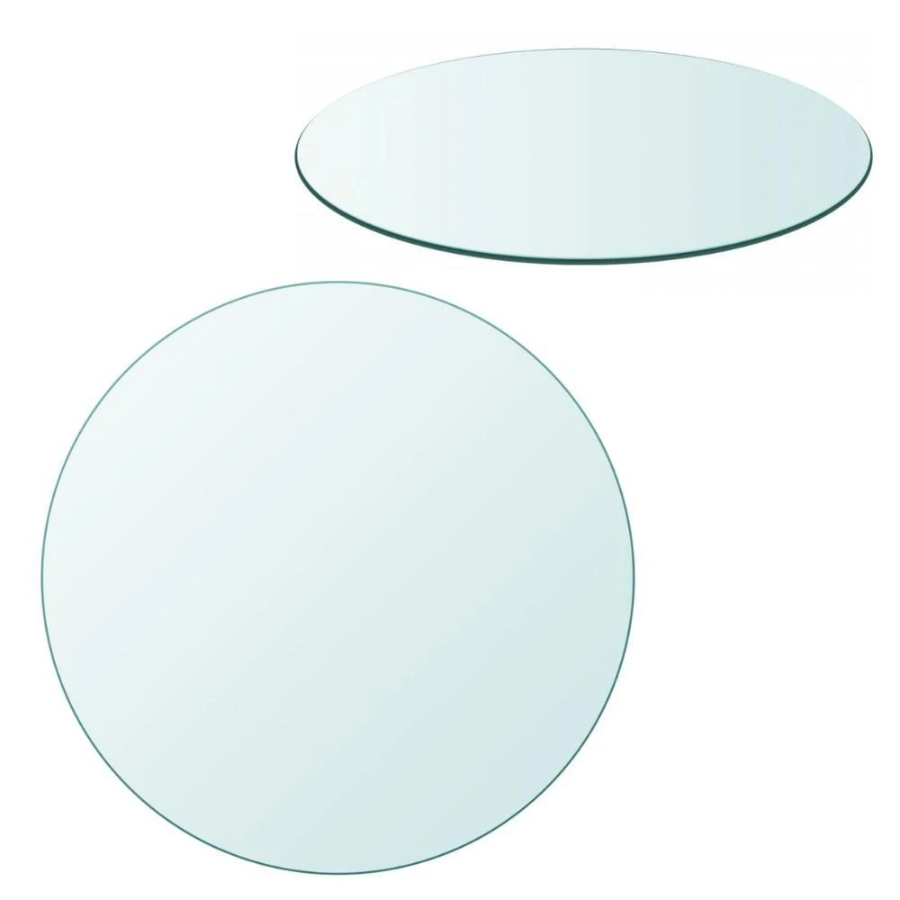 Dining Coffee Table Top Tempered Glass Round 800mm, Thickness: 10mm Transparent