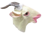 GOAT RUBBER MASK Latex Head Face Halloween Costume Party Animal Cosplay Sheep - White