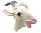 GOAT RUBBER MASK Latex Head Face Halloween Costume Party Animal Cosplay Sheep - White