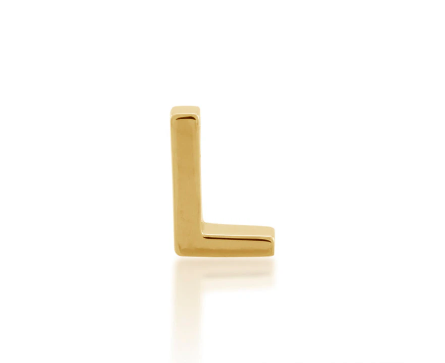 9ct Gold Petite Block Initial L Pendant