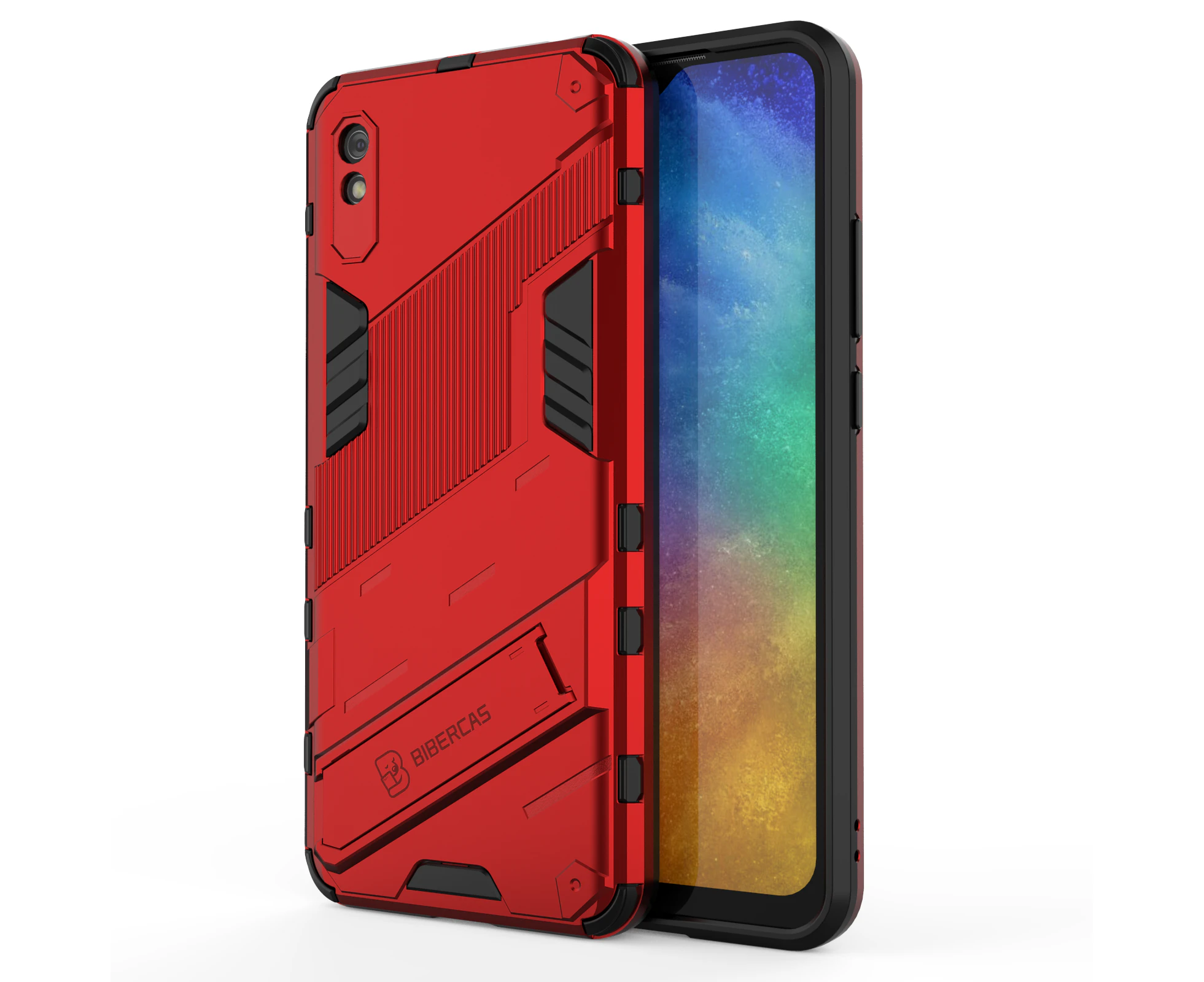 HKXM Tough Armor Designed For Xiaomi Redmi 9A-Red