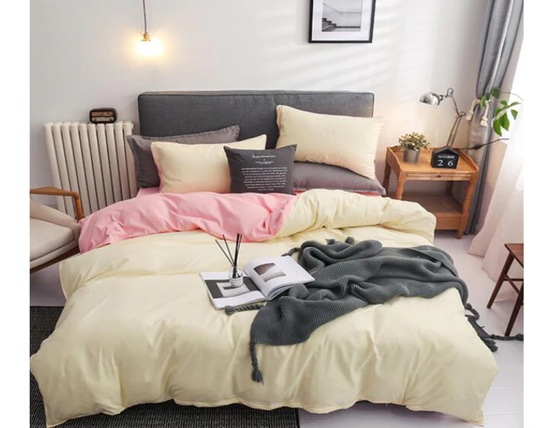 3D Pink Light Yellow 12113 Quilt Cover Set Bedding Set Pillowcases Duvet Cover KING SINGLE DOUBLE QUEEN KING