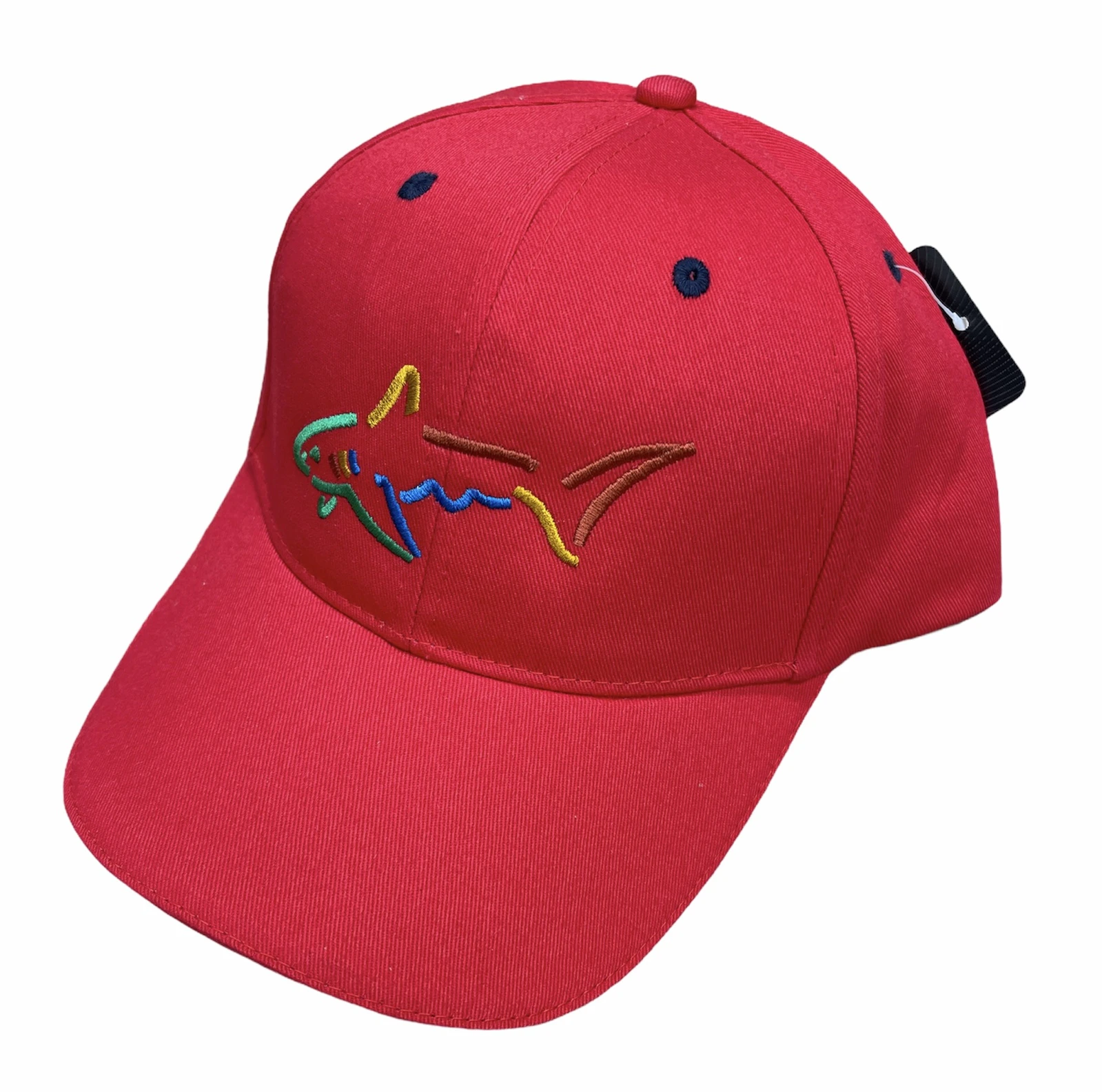 GREG NORMAN Cotton Golf Baseball Cap Hat Adjustable - One Size - Red/Navy/White