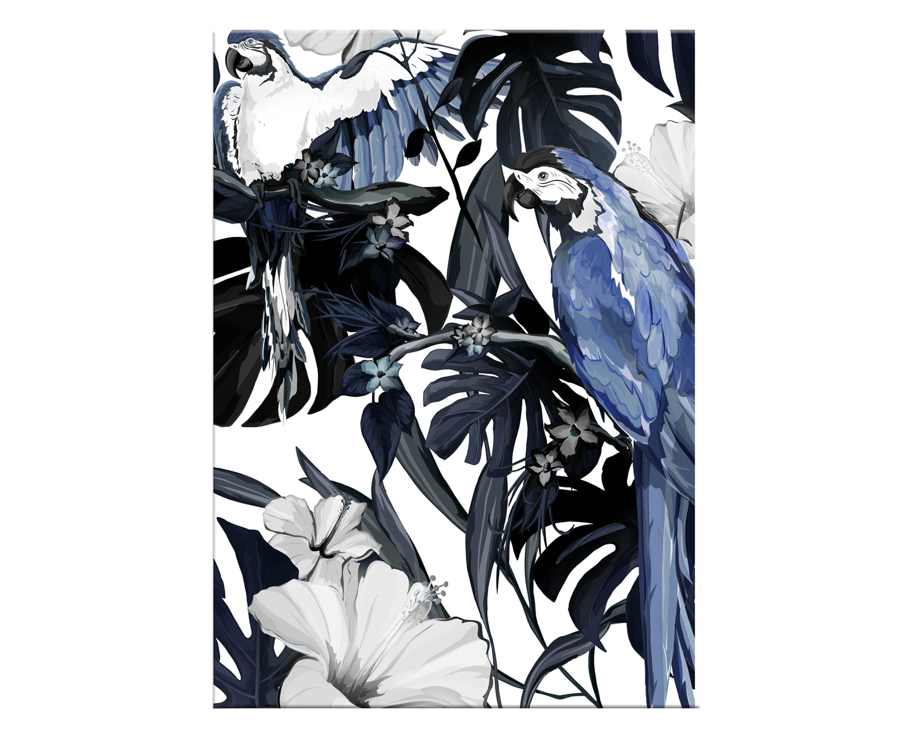 Artevo 85x65cm Blue Parrot Canvas Wall Art