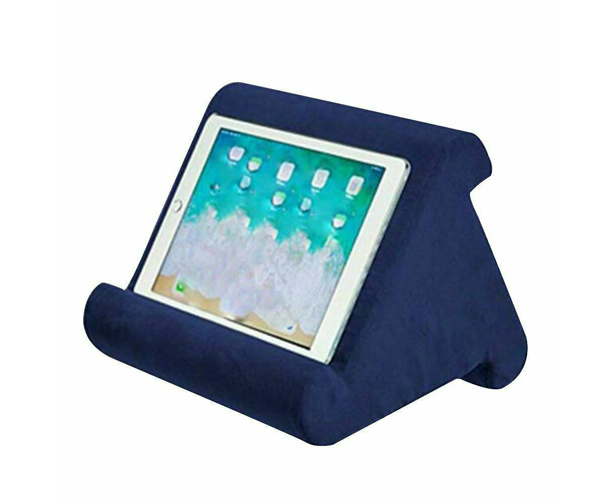 Tablet Pillow Stands For iPad Book Reader Holder Rest Laps Reading Cushion  - Royal Blue