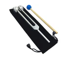 136.1Hz Tuning Fork with Hammer Ball for Meditation Prayer Yoga Silver