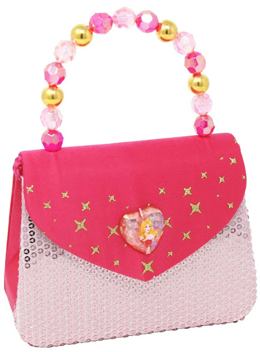 Sleeping Beauty Girl's Pink Sequin Costume Handbag - Genuine Pink Poppy - New