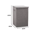 SOGA 2X Grey Large Collapsible Laundry Hamper Storage Box Foldable Canvas Basket Home Organiser Decor