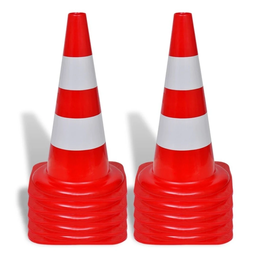 10 Reflective Traffic Cone Orange Safety Road Parking Construction Cones