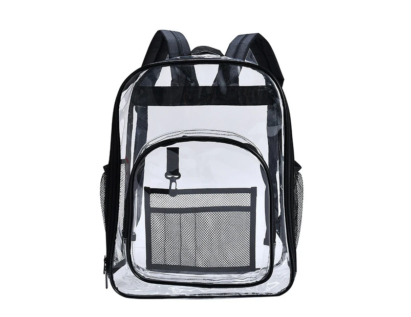 Clear Backpack Heavy Duty PVC Transparent Backpack See Through Backpacks,Black