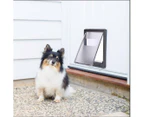 2 Way Lockable Pet Dog Cat Safe Security Brushy Flap Door - Black