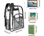 Clear Backpack Heavy Duty PVC Transparent Backpack See Through Backpacks,Black