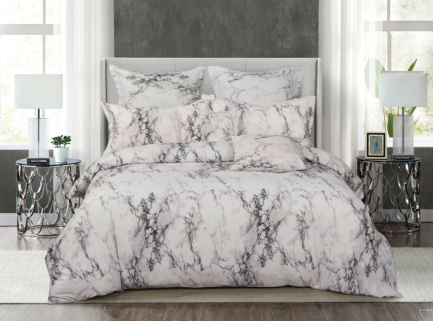 Fabric Fantastic Marble Queen/King/SuperKing Size Bed Duvet/Doona/Quilt Cover Set M404