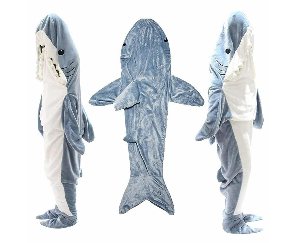 Bestier Shark Wearable Blanket for Adult Super Soft Cozy Flannel Hoodie