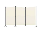 Foldable Room Privacy Divider - 3 Panels - Cream White