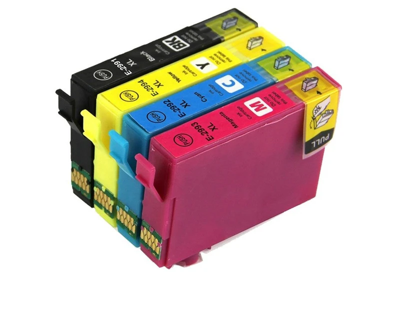 4 Pack Epson 29XL (C13T29914010-C13T29944010) Generic High Yield Ink Cartridges [BK, C, M, Y]