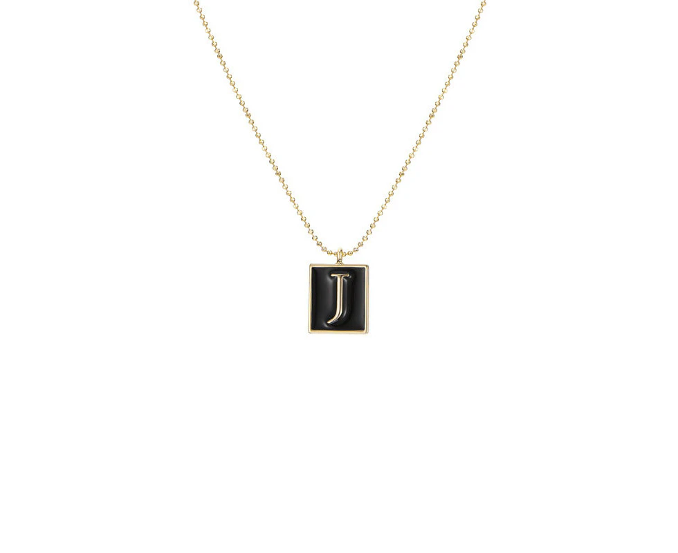 Beakey English Letters Oil Drop Pendant Necklace As Gift For Men Women-J