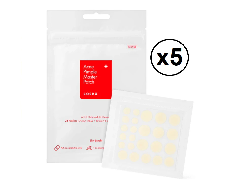 5 Piece Set x Cosrx Acne Pimple Master Patch (24 Patches) Blemish Spot