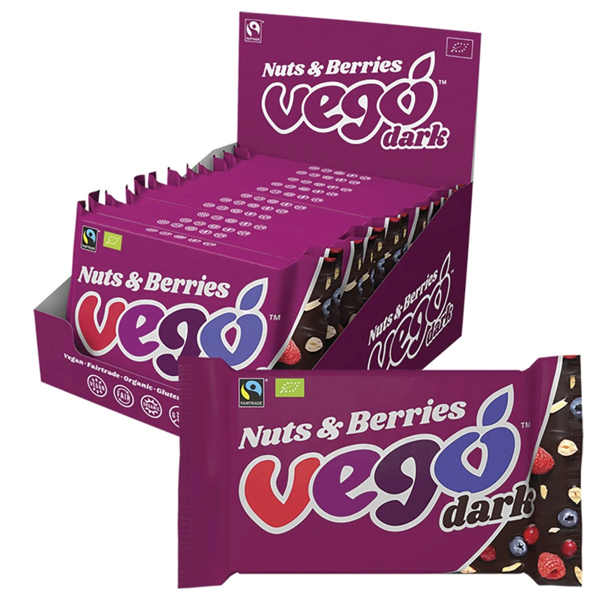 VEGO Dark Chocolate Bar Nuts & Berries 12x85g